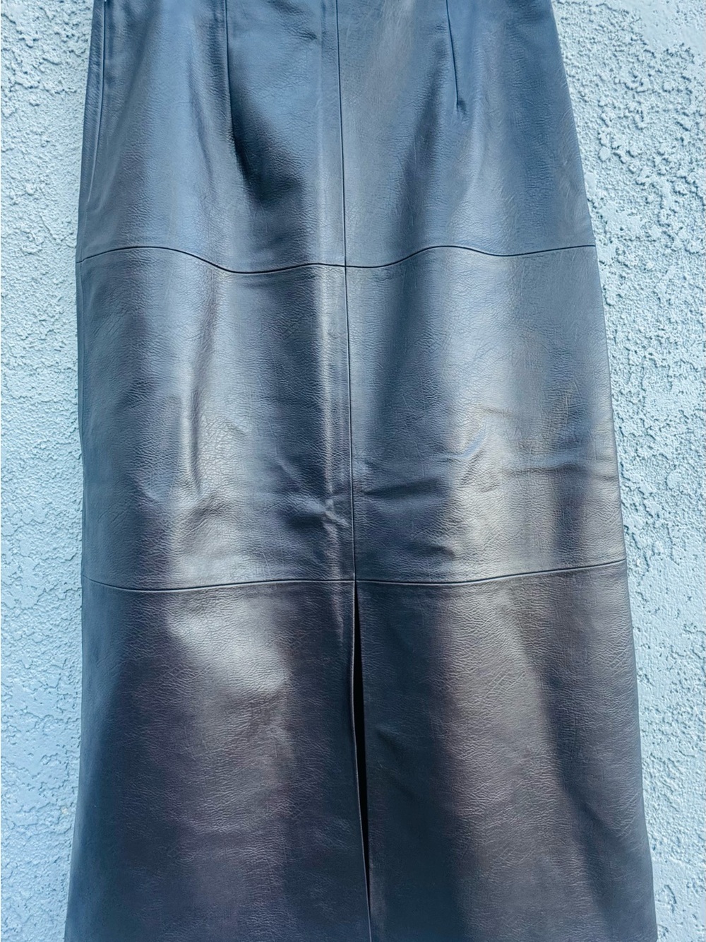 H&M Edition Faux Leather Maxi Skirt Chocolate Brown Size 10 PPP aa - Picture 8 of 11
